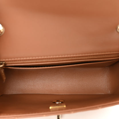Chanel Lambskin Quilted Mini Rectangular Flap Brown 5 of 9
