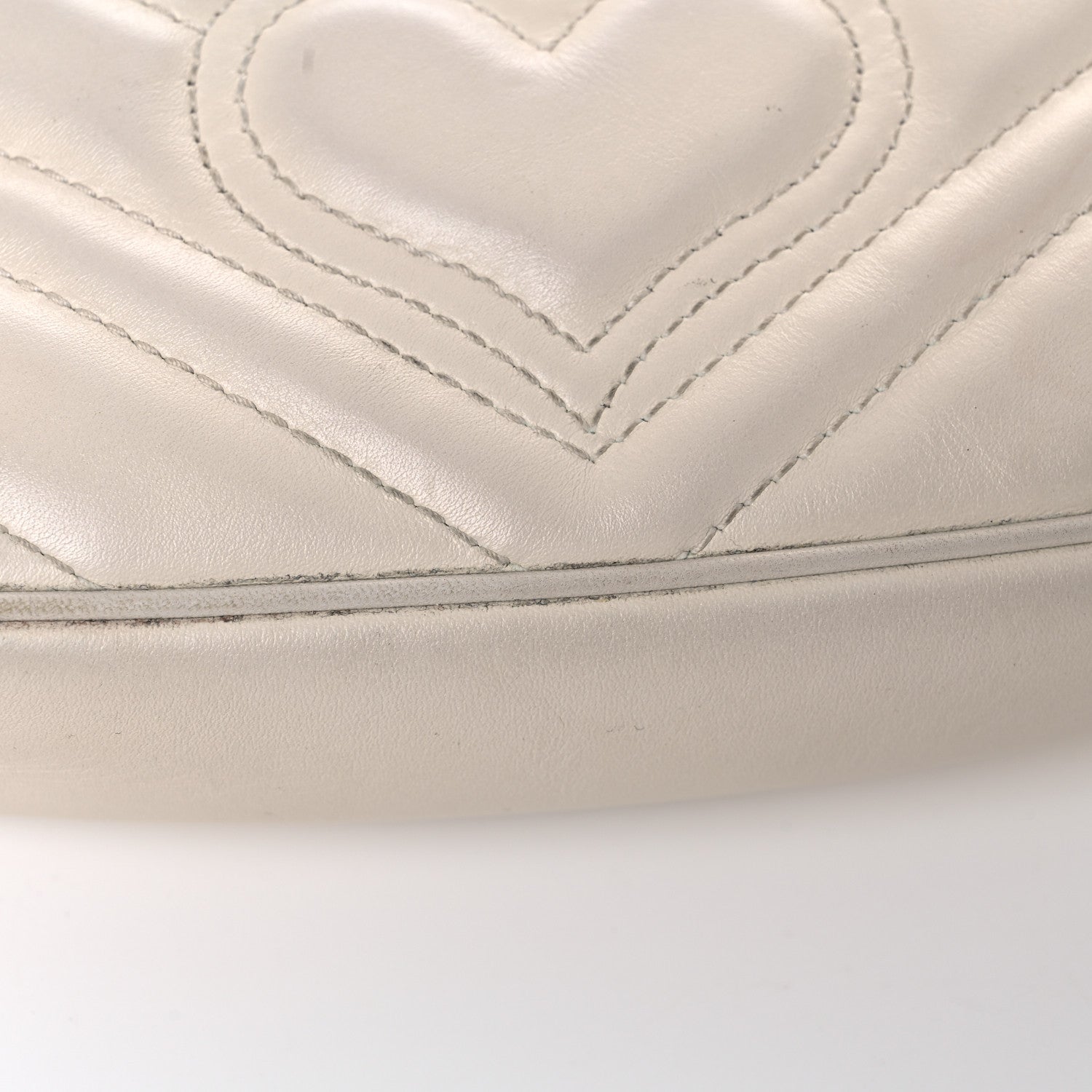 Gucci Calfskin Matelasse Super Mini GG Marmont Shoulder Bag White 14 of 19