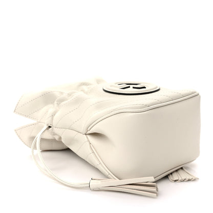 Gucci Sakai Be Green Calfskin Diagonal Stitched Mini Blondie Bucket Bag Mystic White 4 of 10