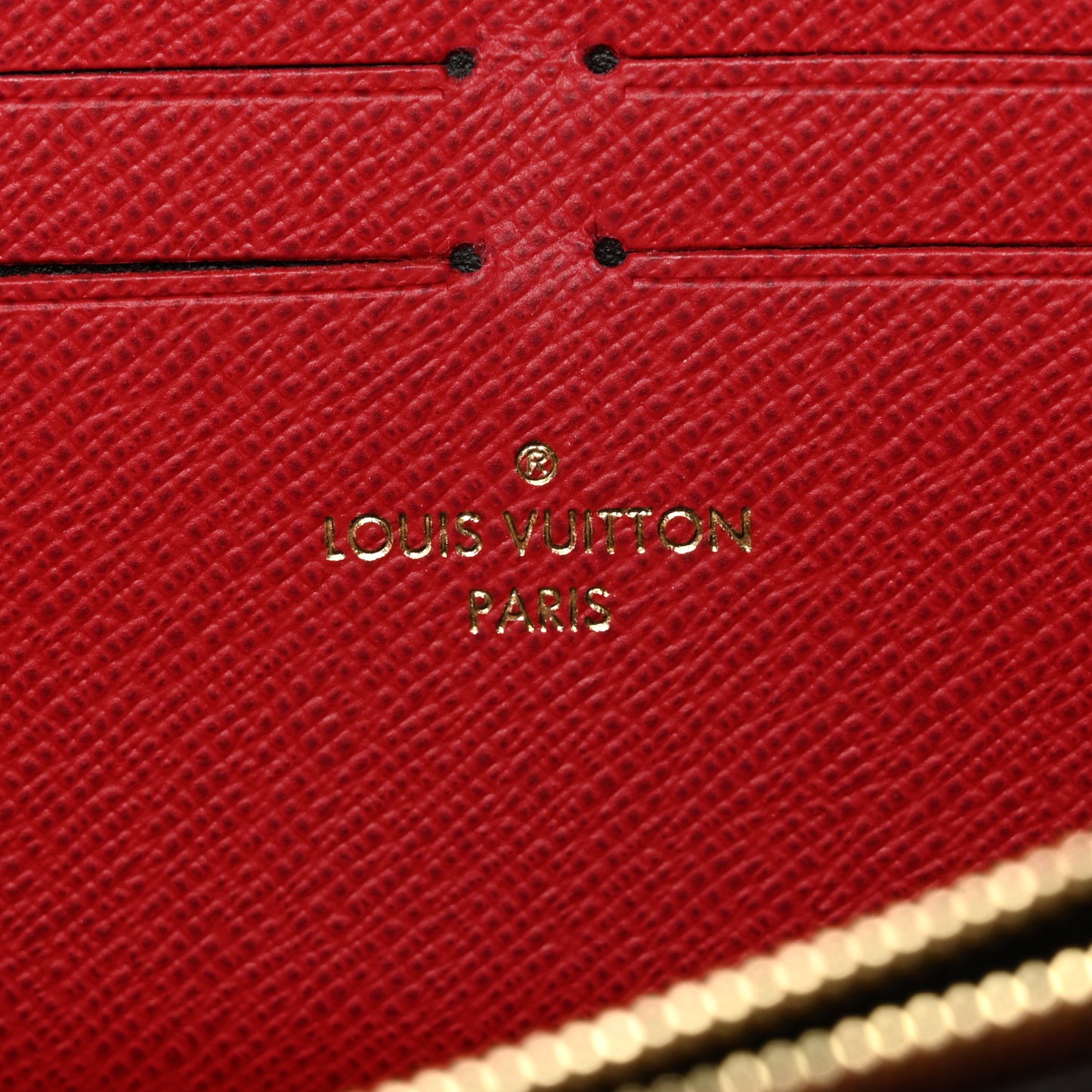 Damier Ebene Clemence Wallet Cherry