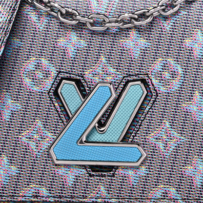 Louis Vuitton Calfskin Monogram LV Pop Twist Shoulder Bag MM Blue 6 of 16