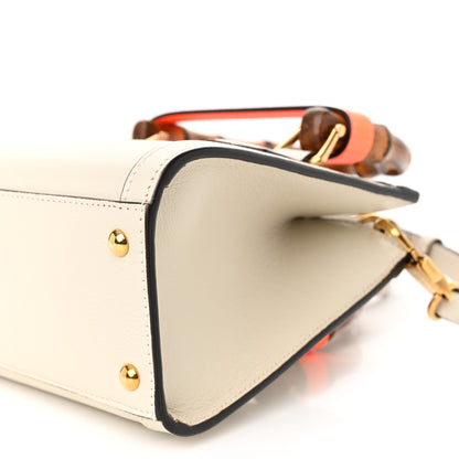 Gucci Wonka Grain Calfskin Mini Diana Tote Bag Mystic White Orange Fluo 10 of 11