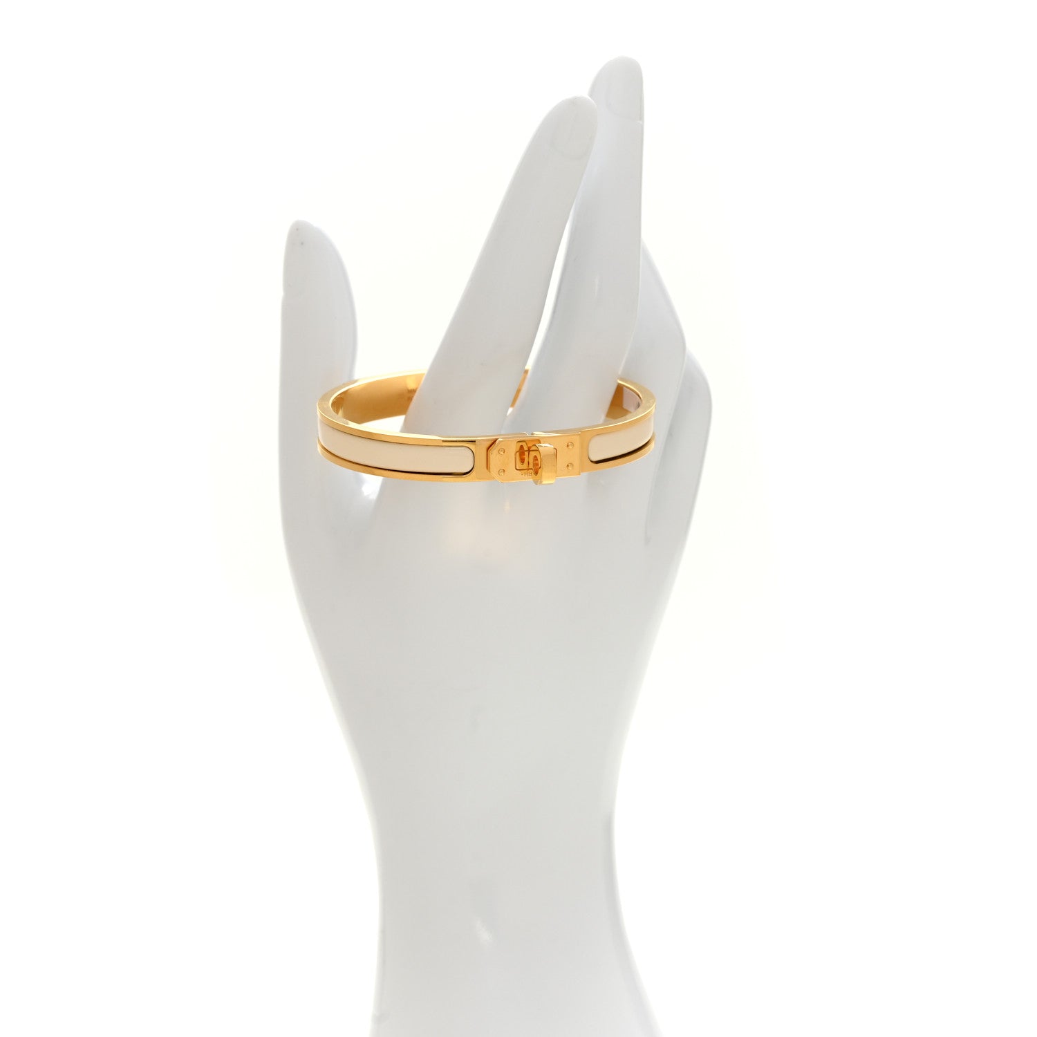 Hermes Enamel Mini Clic Kelly Bracelet GM Creme 2 of 5