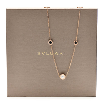 Bulgari 18K Rose Gold Black Onyx Mother of Pearl BVLGARI BVLGARI Long Station Necklace 7 of 7