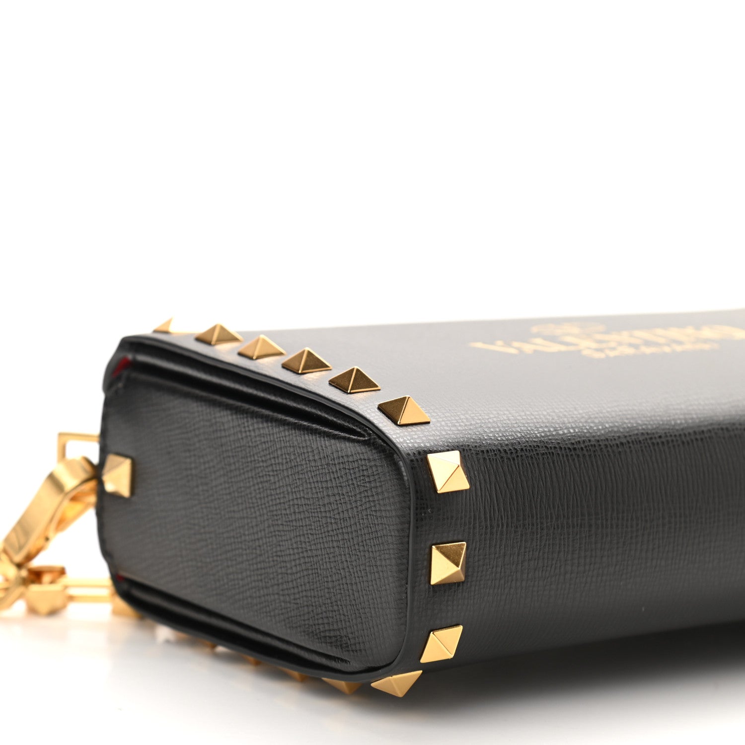 Valentino Garavani Grainy Calfskin Rockstud Alcove Box Clutch Black 8 of 10