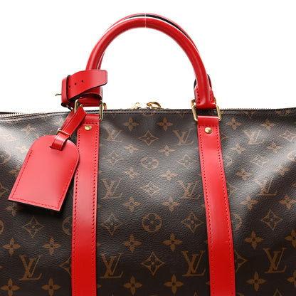 Louis Vuitton Calfskin Monogram Keepall Bandouliere 50 Coquelicot 6 of 10