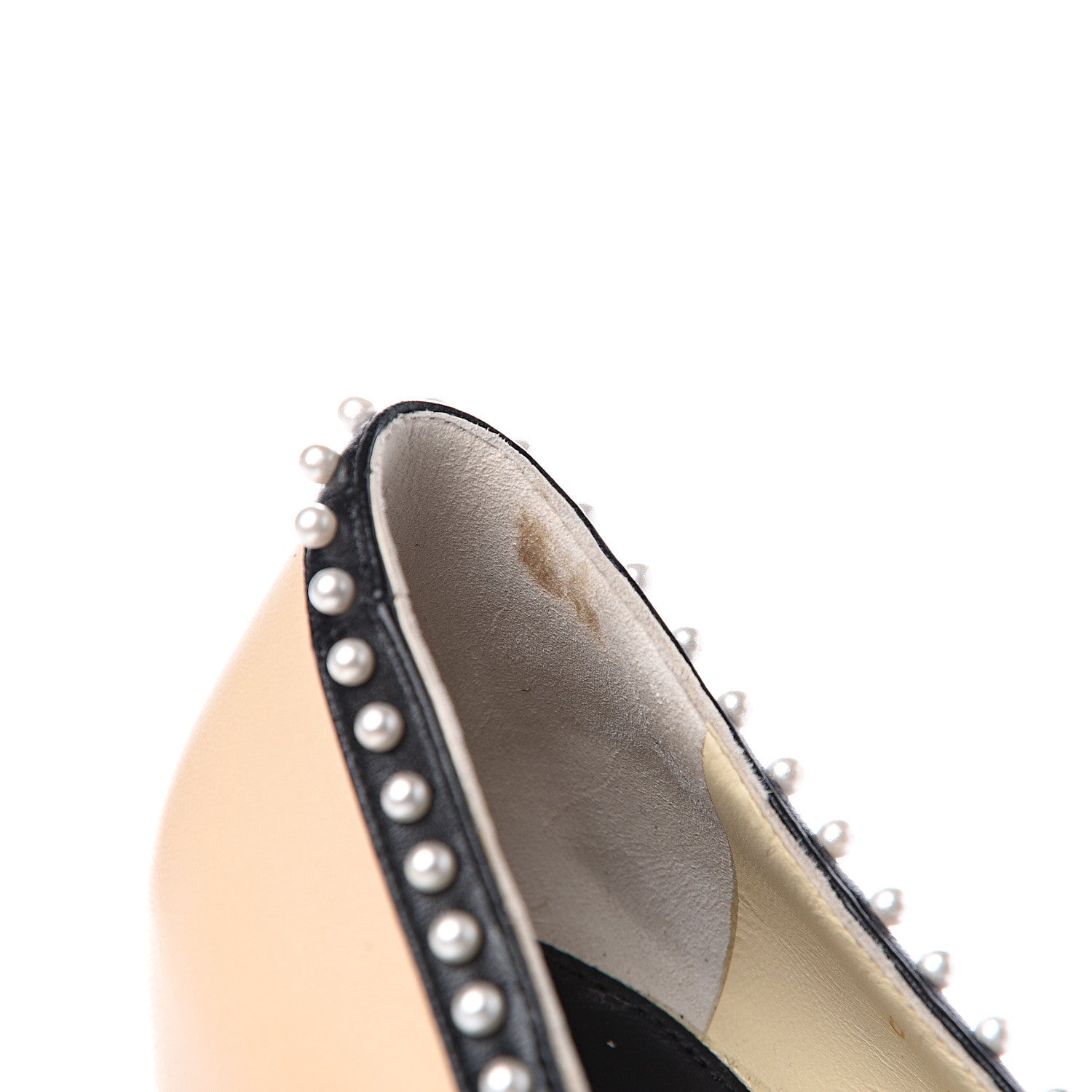 Chanel Lambskin Pearl Cap Toe Pumps 40 Beige Black 11 of 12