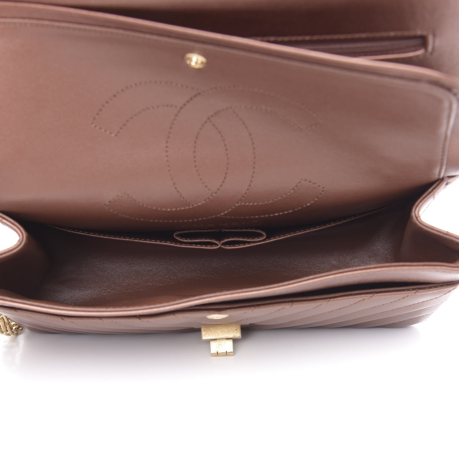 Chanel Metallic Aged Calfskin Chevron Quilted 2.55 Reissue 225 Flap Bronze 5 of 12