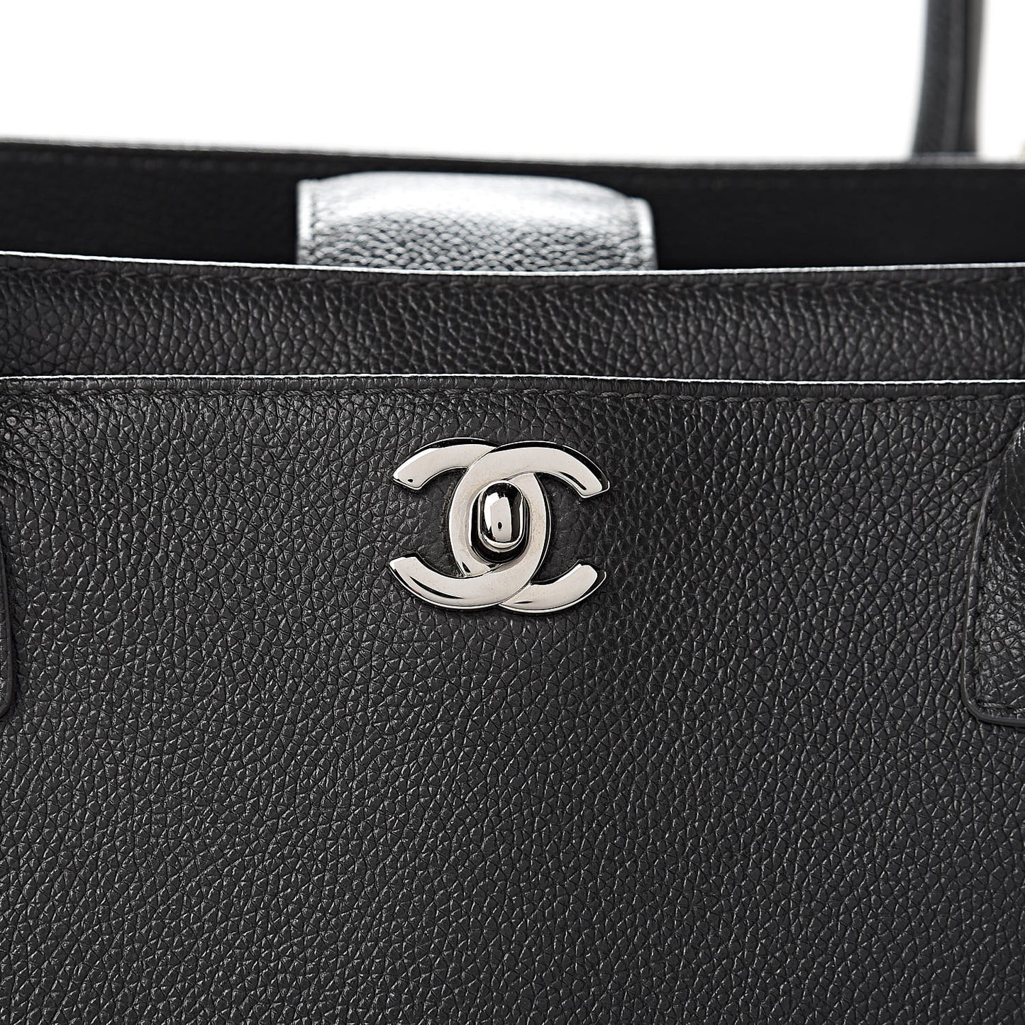 Calfskin Cerf Executive Shopper Tote Dark Grey