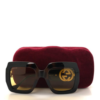 Gucci Acetate Rectangular Frame Chain Sunglasses GG1022S Black 8 of 8