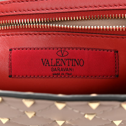 Valentino Garavani Lambskin Rockstud Spike Wallet on Chain Poudre 6 of 9