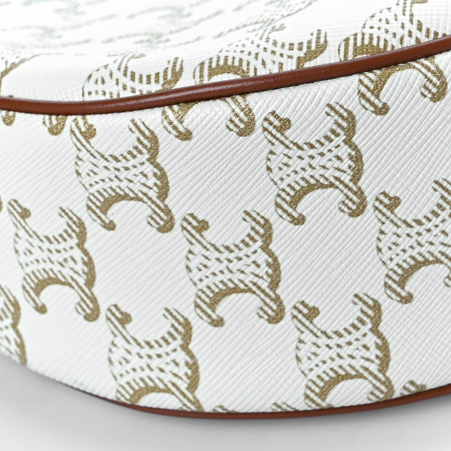 Celine Canvas Calfskin Ava Triomphe Shoulder Bag White 9 of 9