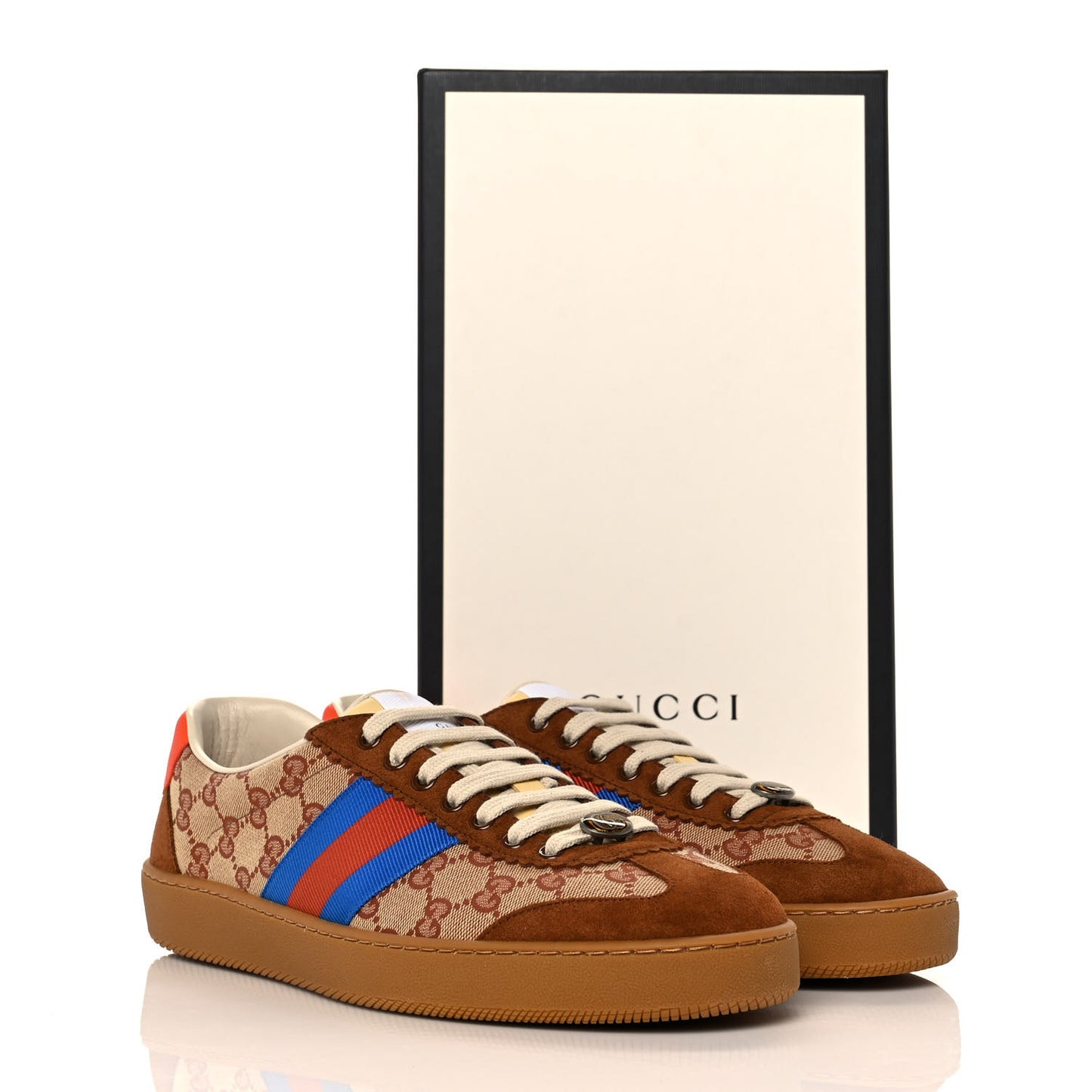 GG Monogram Suede Web Mens G74 Sneakers 11.5 Beige Ruggine Cuir