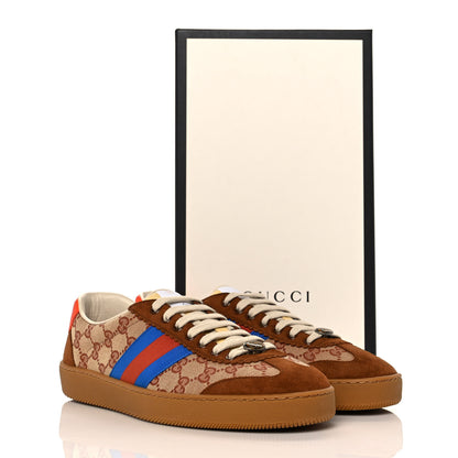 Gucci GG Monogram Suede Web Mens G74 Sneakers 11.5 Beige Ruggine Cuir 10 of 10