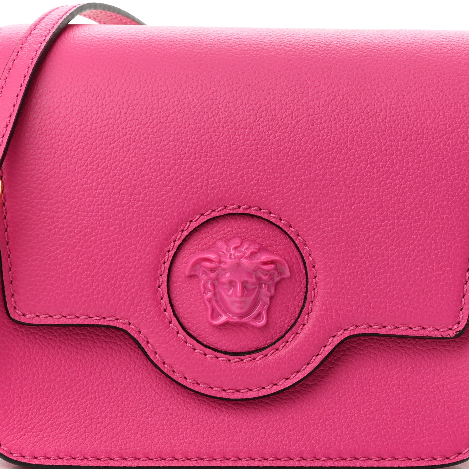 Versace Grained Calfskin La Medusa Shoulder Bag Pink Lilac 6 of 8