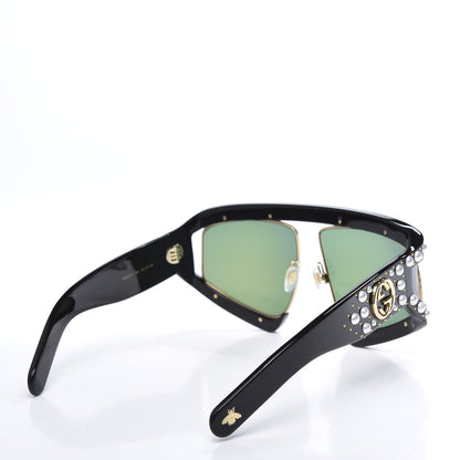 Gucci Acetate Pearl Rectangular Frame Sunglasses GG0234S Black Orange 4 of 7
