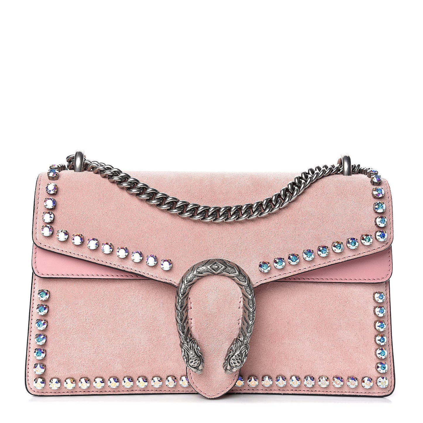 Suede Crystal Small Dionysus Shoulder Bag Peonia