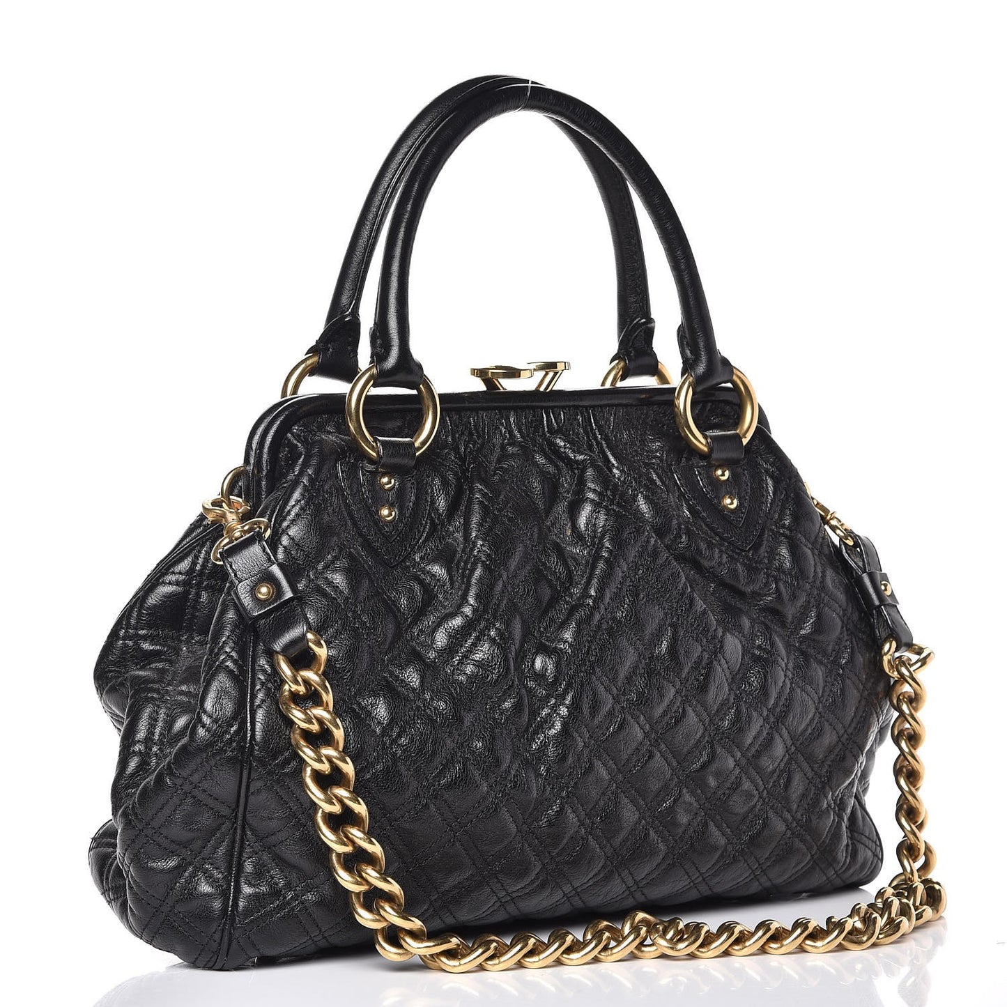 Calfskin Quilted Stam Black