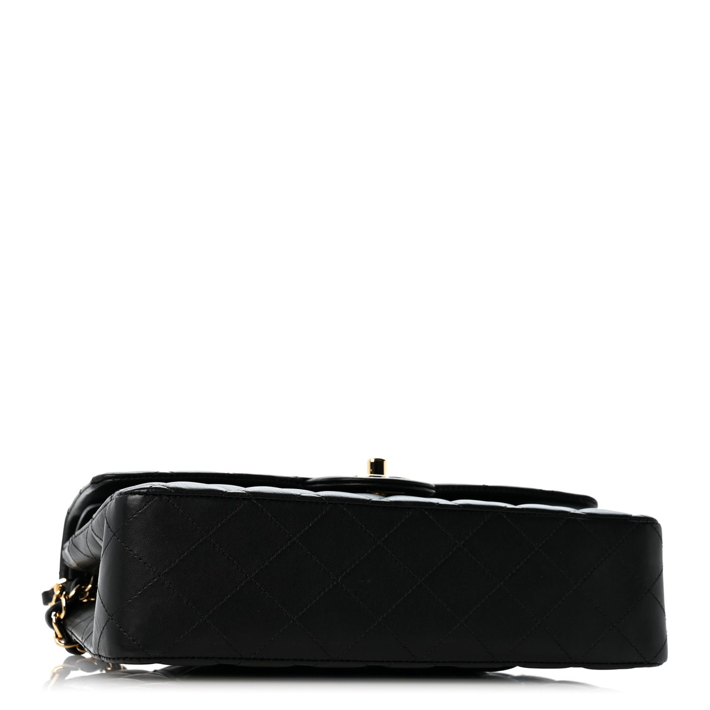Lambskin Quilted Medium Double Flap Black