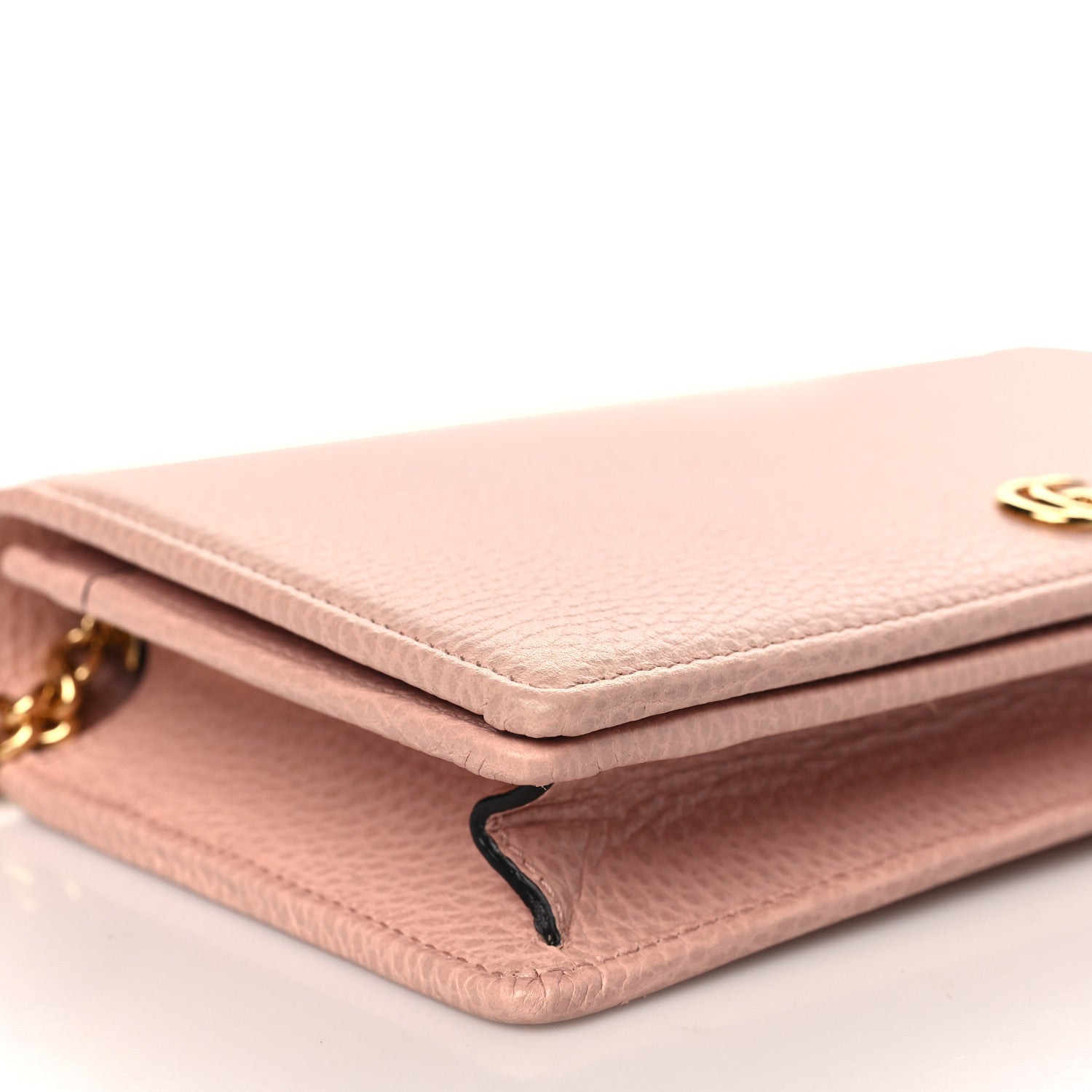 Gucci Dollar Calfskin Mini GG Marmont Chain Wallet Perfect Pink 7 of 9