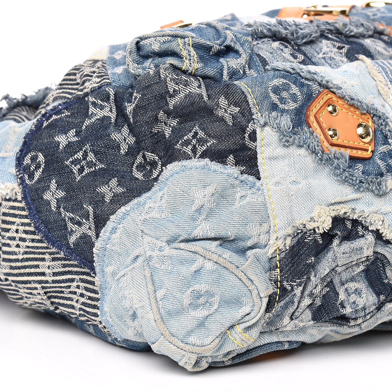 Louis Vuitton Denim Patchwork Cabby Tote Blue 6 of 16