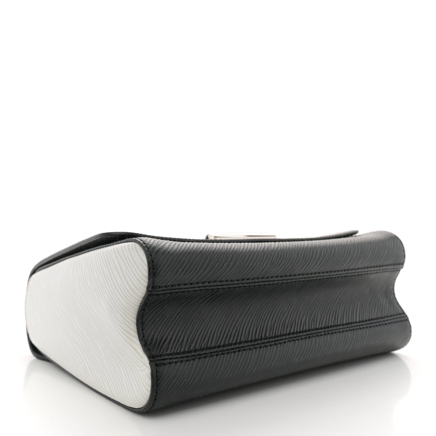 Epi Love Lock Charm Twist Shoulder Bag MM Black White