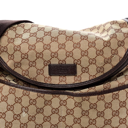 Gucci Monogram Natural Pigskin Large Diaper Bag Beige Ebony Cocoa Dark Chocolate 16 of 16