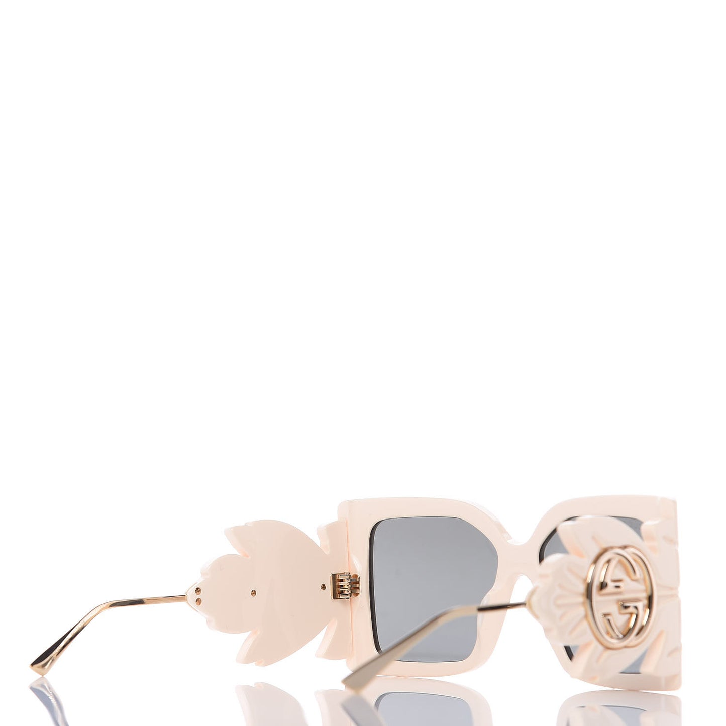 Acetate Square Frame Wing Sunglasses GG0535S Ivory