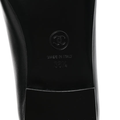 Chanel Lambskin CC Cap Toe Ballerina Flats 38.5 Black Dark Grey 7 of 10
