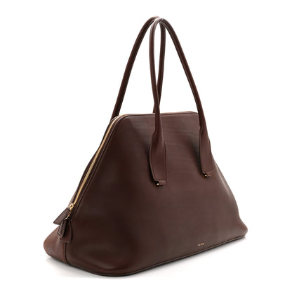 The Row Polished Saddle Calfskin Large Devon Bag Burgundy 3 of 9