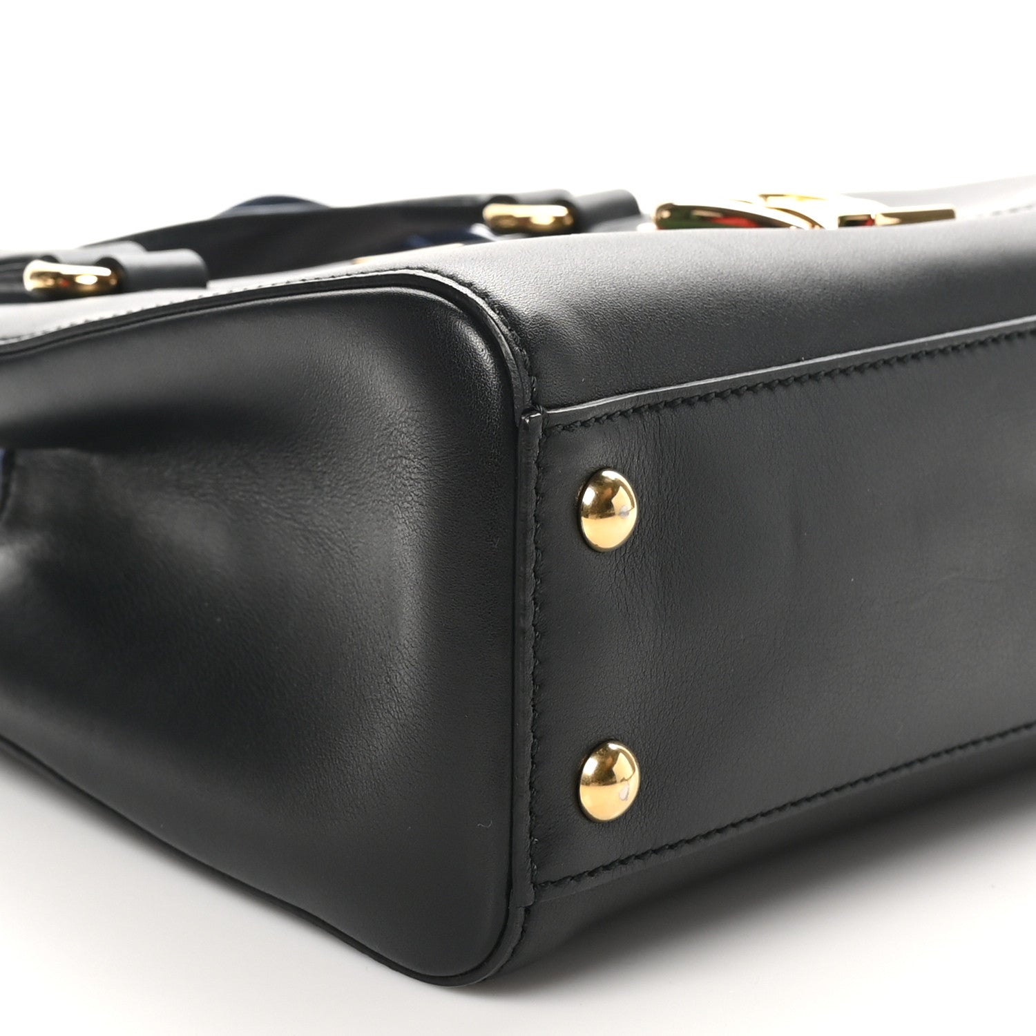 Gucci Calfskin Medium Sylvie Top Handle Tote Black 9 of 10