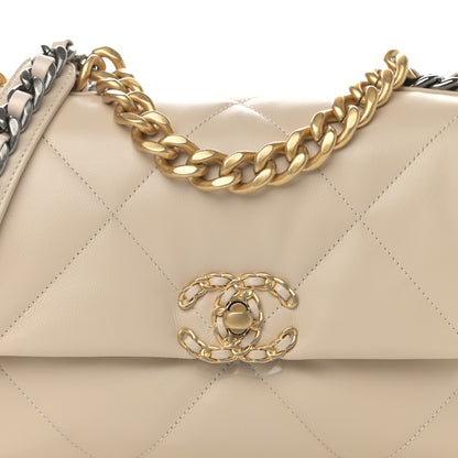 Chanel Goatskin Quilted Medium Chanel 19 Flap Beige 8 of 11