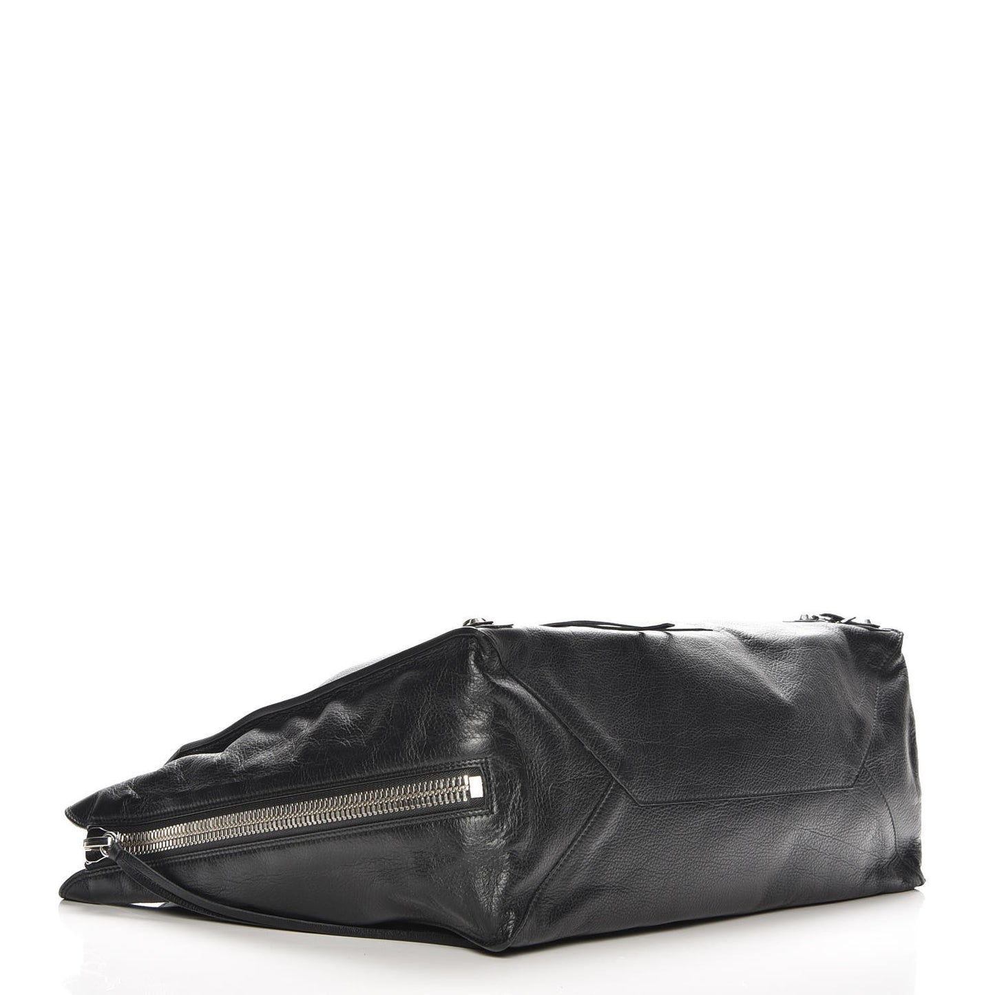 Supple Calfskin Papier A4 Zip Around Tote Black