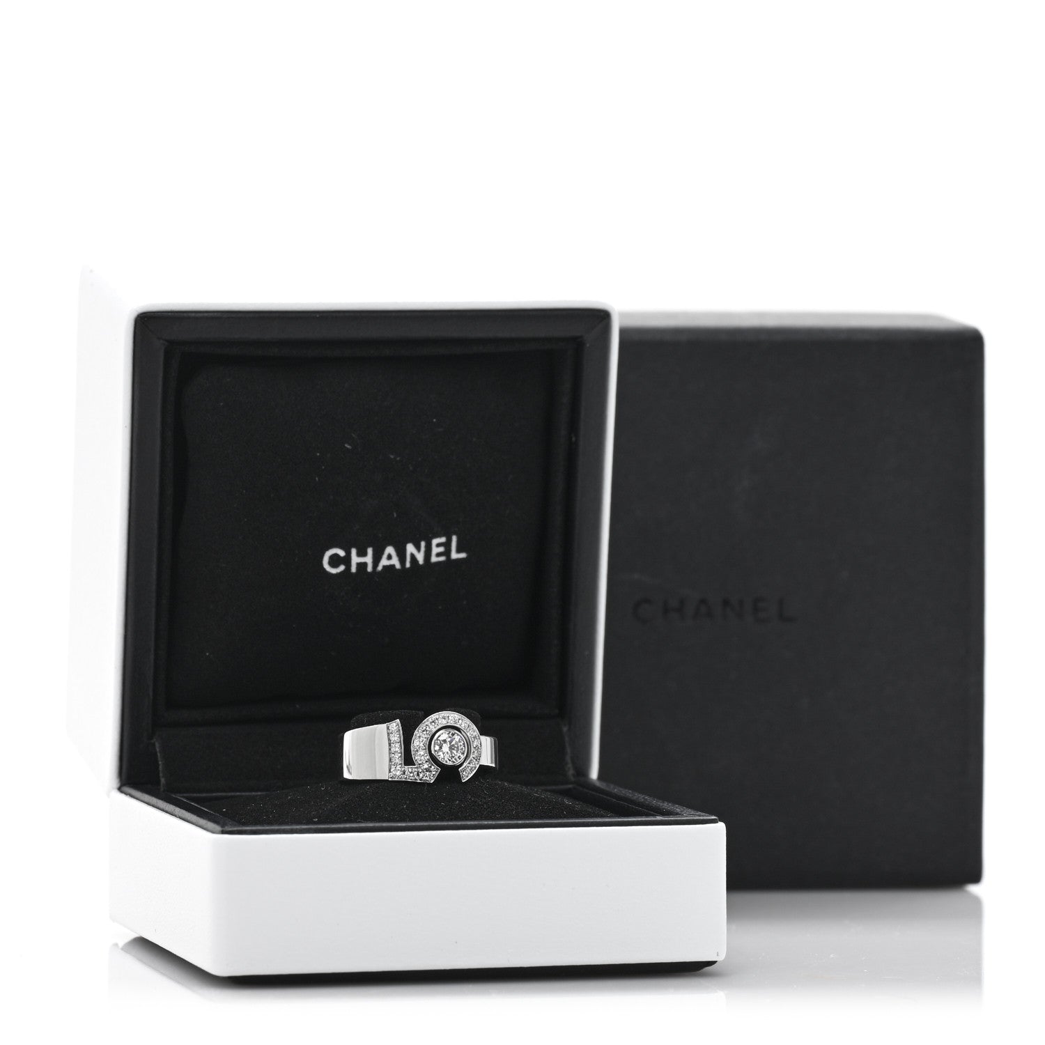 Chanel 18K White Gold Diamond Eternal Number 5 Ring 53 6.5 5 of 5