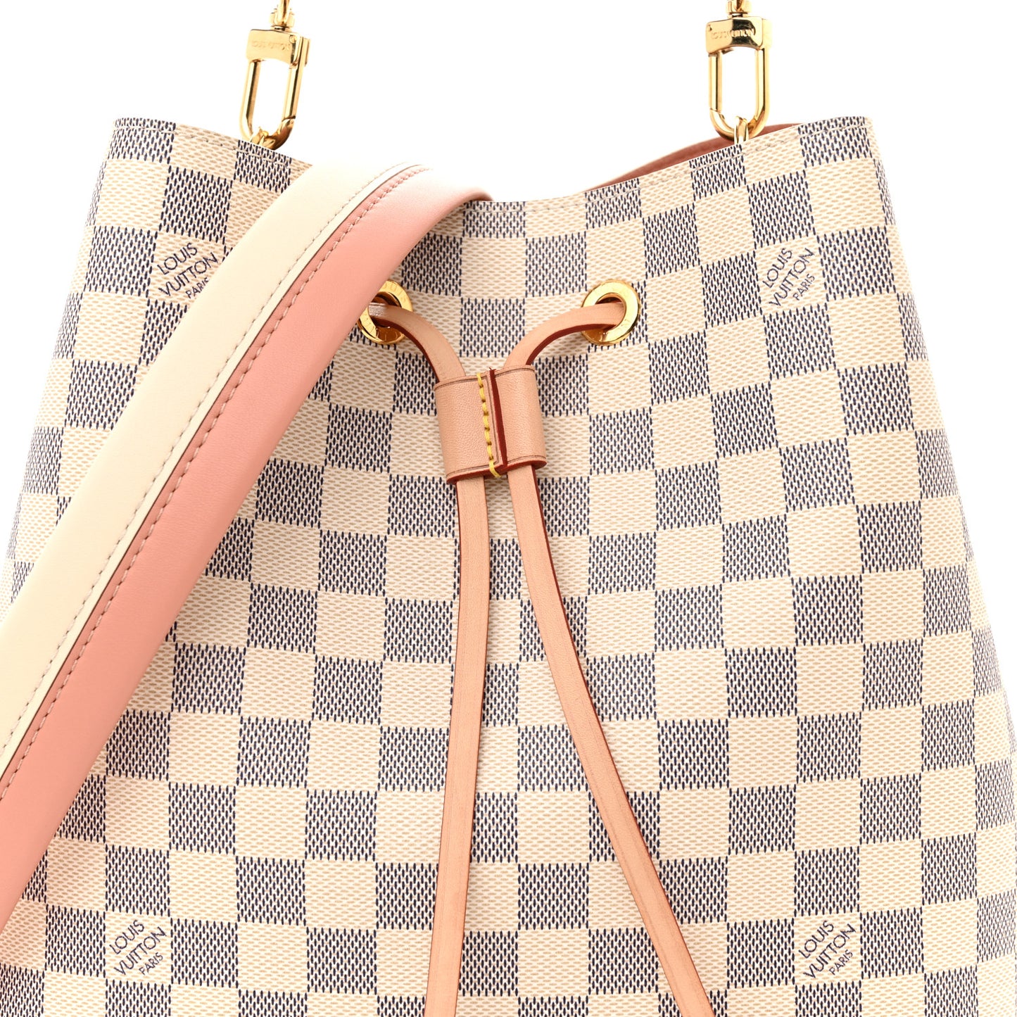 Damier Azur Braided Neonoe MM Peach Cream