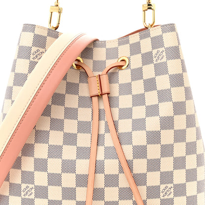 Louis Vuitton Damier Azur Braided Neonoe MM Peach Cream 8 of 10