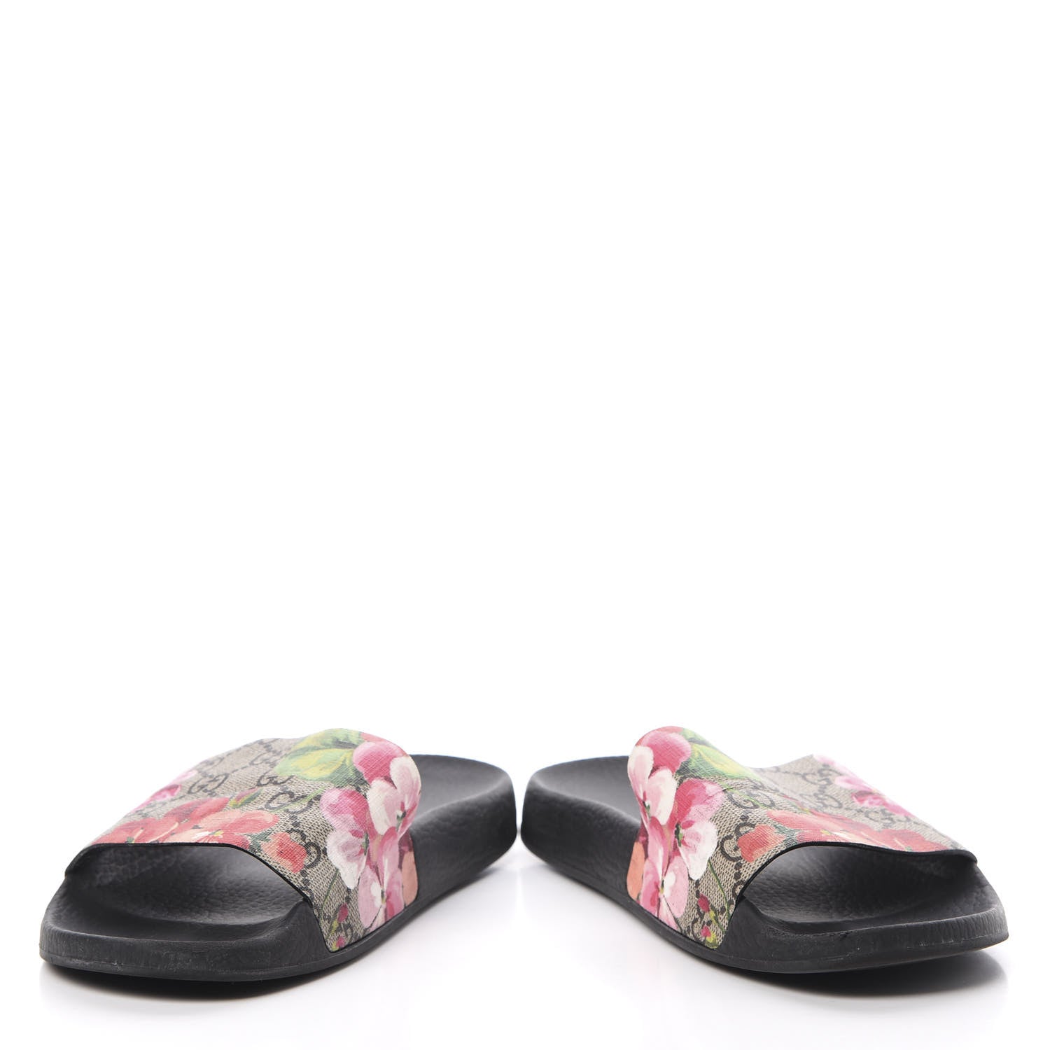 Gucci GG Supreme Monogram Blooms Slide Sandals 38 Beige Multicolor 5 of 10