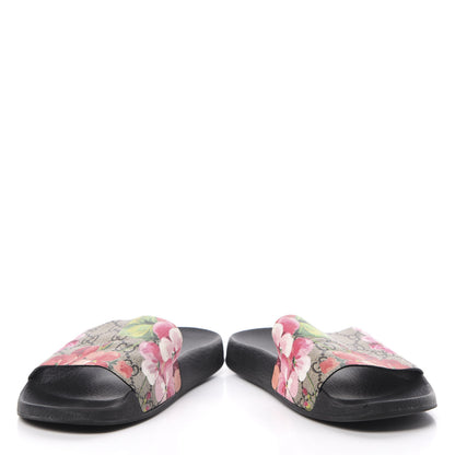Gucci GG Supreme Monogram Blooms Slide Sandals 38 Beige Multicolor 5 of 10