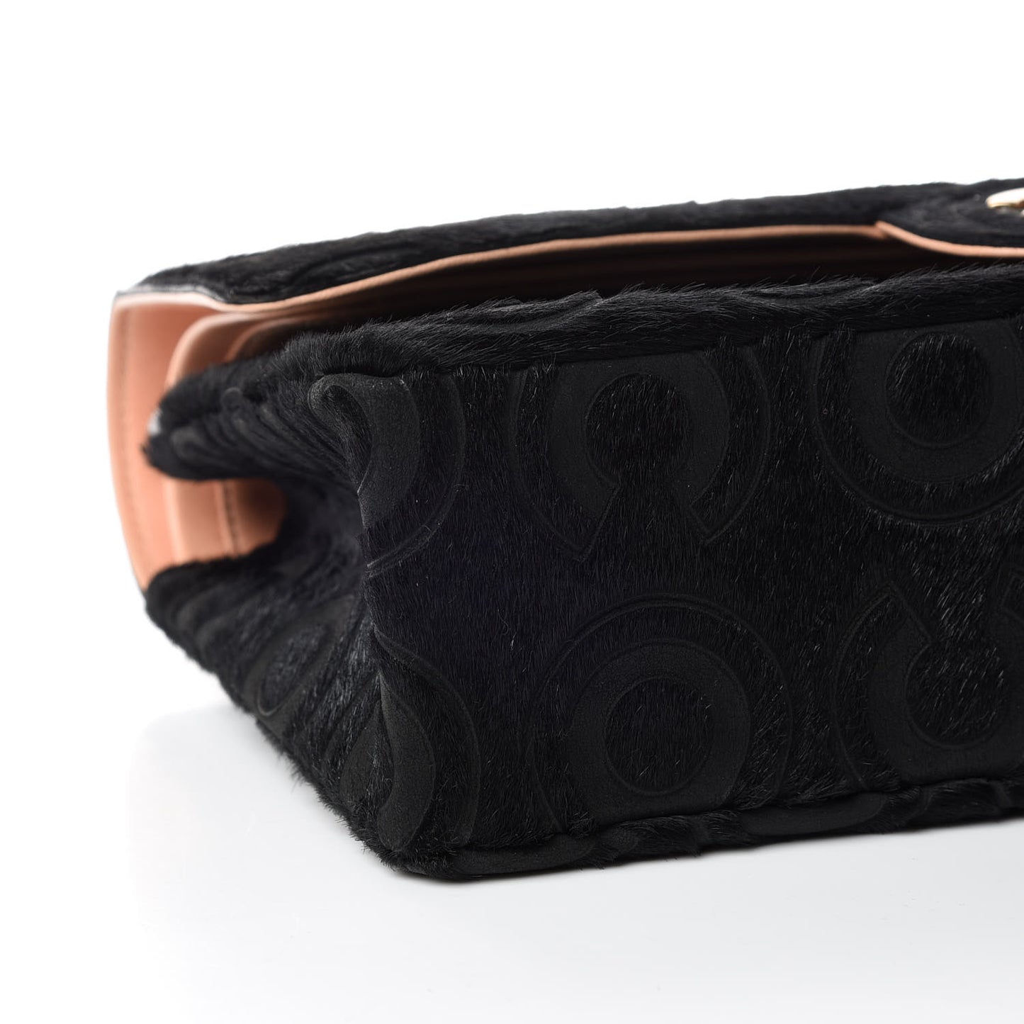 Pony Hair Medium CocoDouble Flap Black Rose