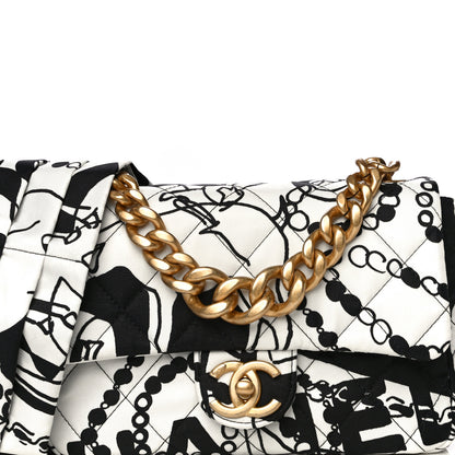 Chanel Canvas Printed Deer Coco Mini Single Flap White Black 11 of 14