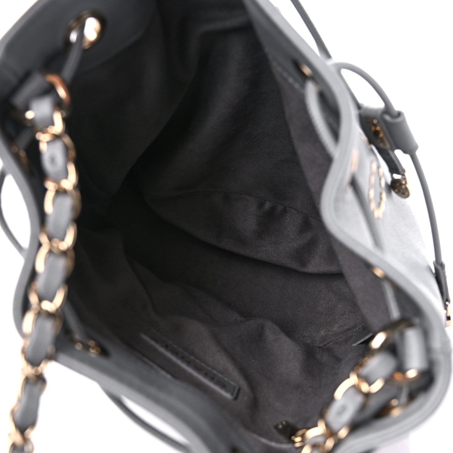 Caviar Deauville Drawstring Bucket Bag Grey