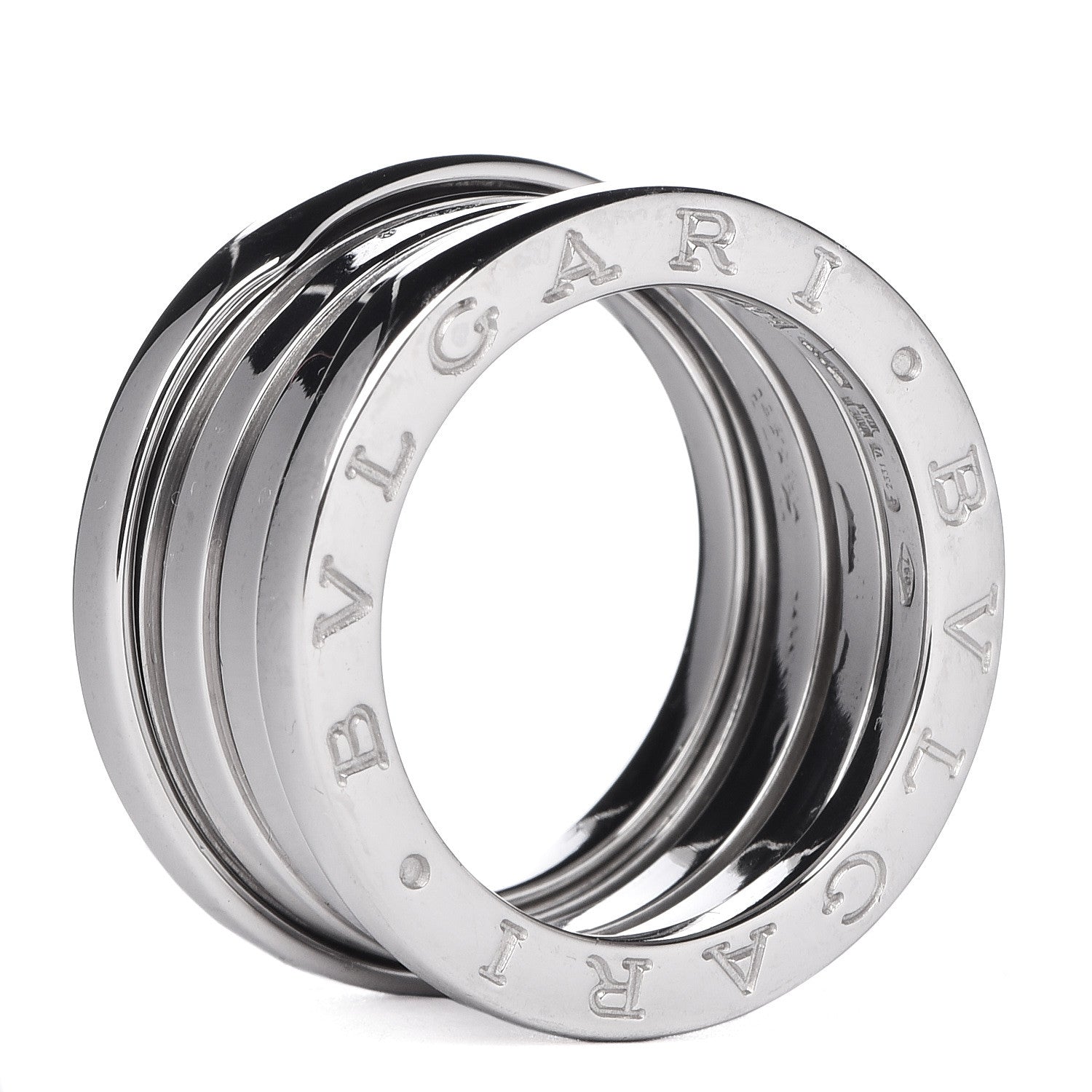 Bulgari 18K White Gold B.Zero1 Four-Band Ring 54 6.75 4 of 5