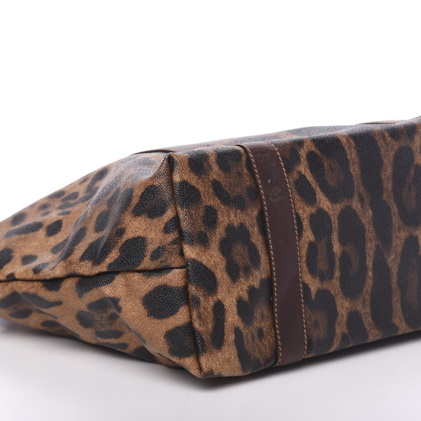 Coated Canvas Leopard Print Tote
