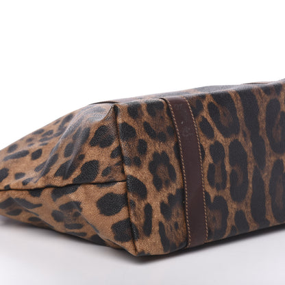 Dolce & Gabbana Coated Canvas Leopard Print Tote 9 of 12