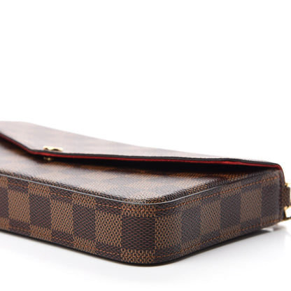 Louis Vuitton Damier Ebene Pochette Felicie Chain Wallet 7 of 12