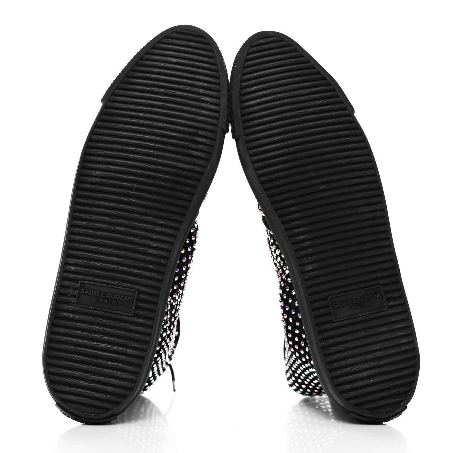 Saint Laurent Mesh Crystal Mid Top Sneakers 37 Black 5 of 9