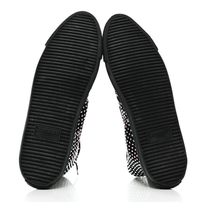 Saint Laurent Mesh Crystal Mid Top Sneakers 37 Black 5 of 9