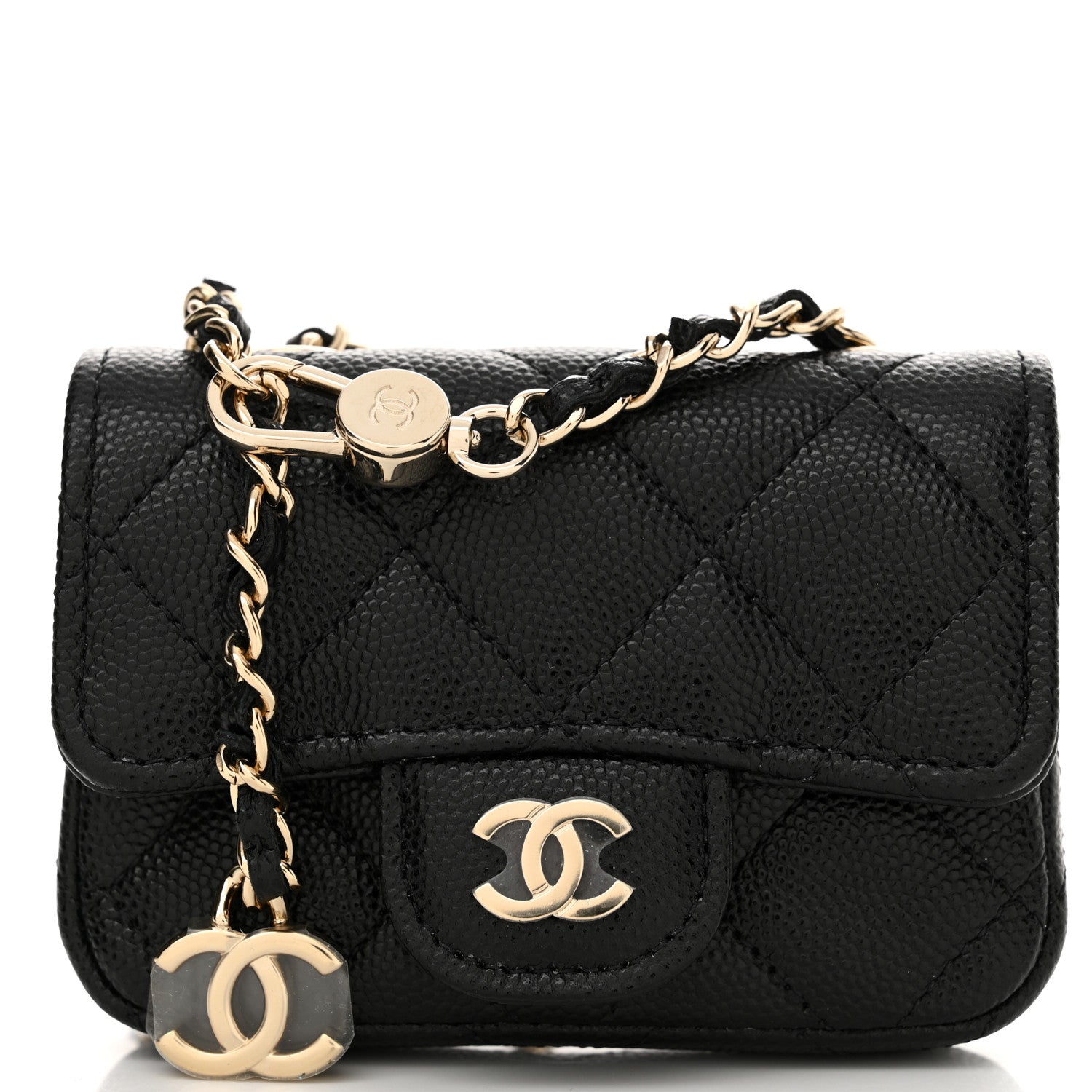 Chanel Caviar Quilted Mini Chain Belt Bag Black 9 of 12