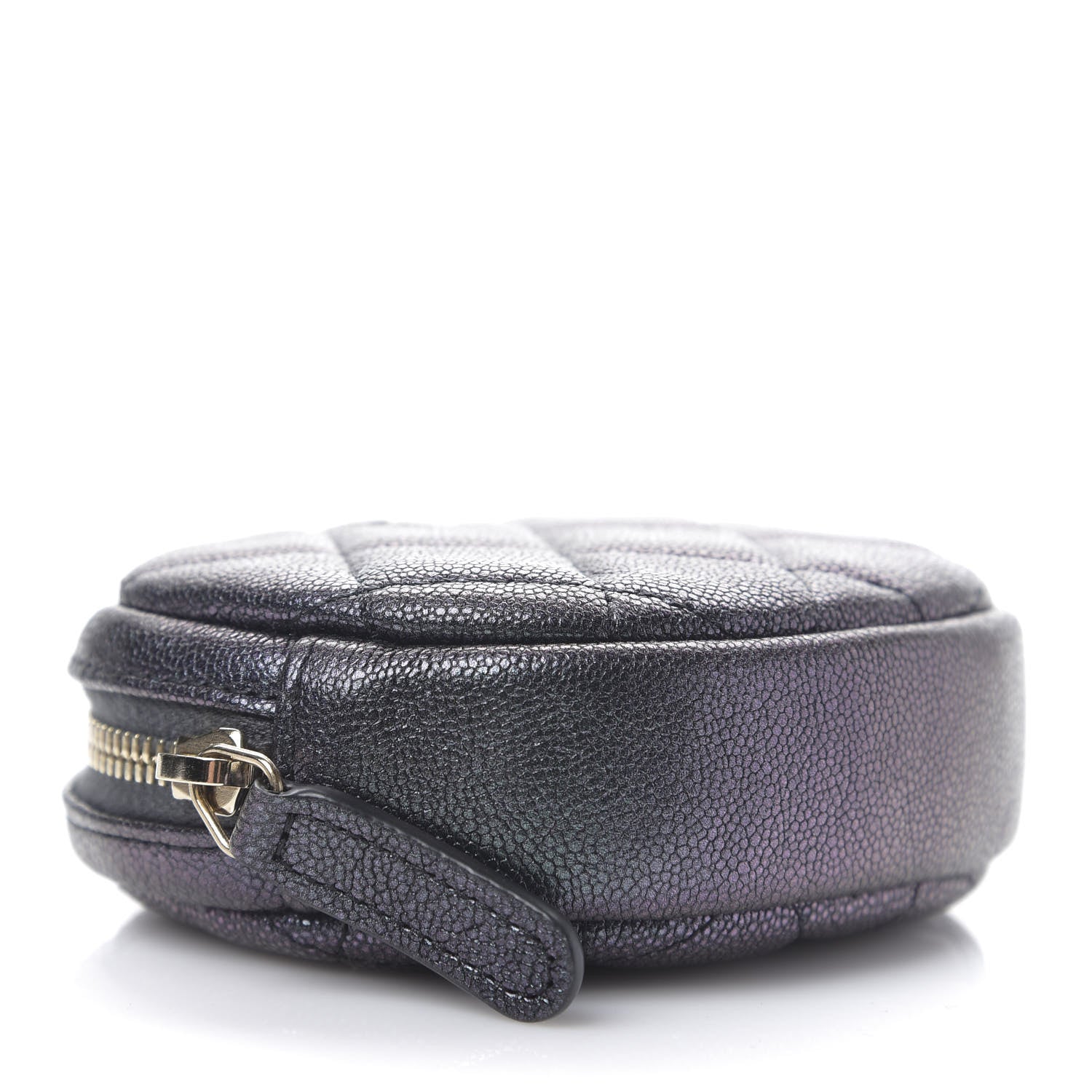 Chanel Iridescent Caviar Quilted Zip Around Classic Coin Purse Black 3 of 6