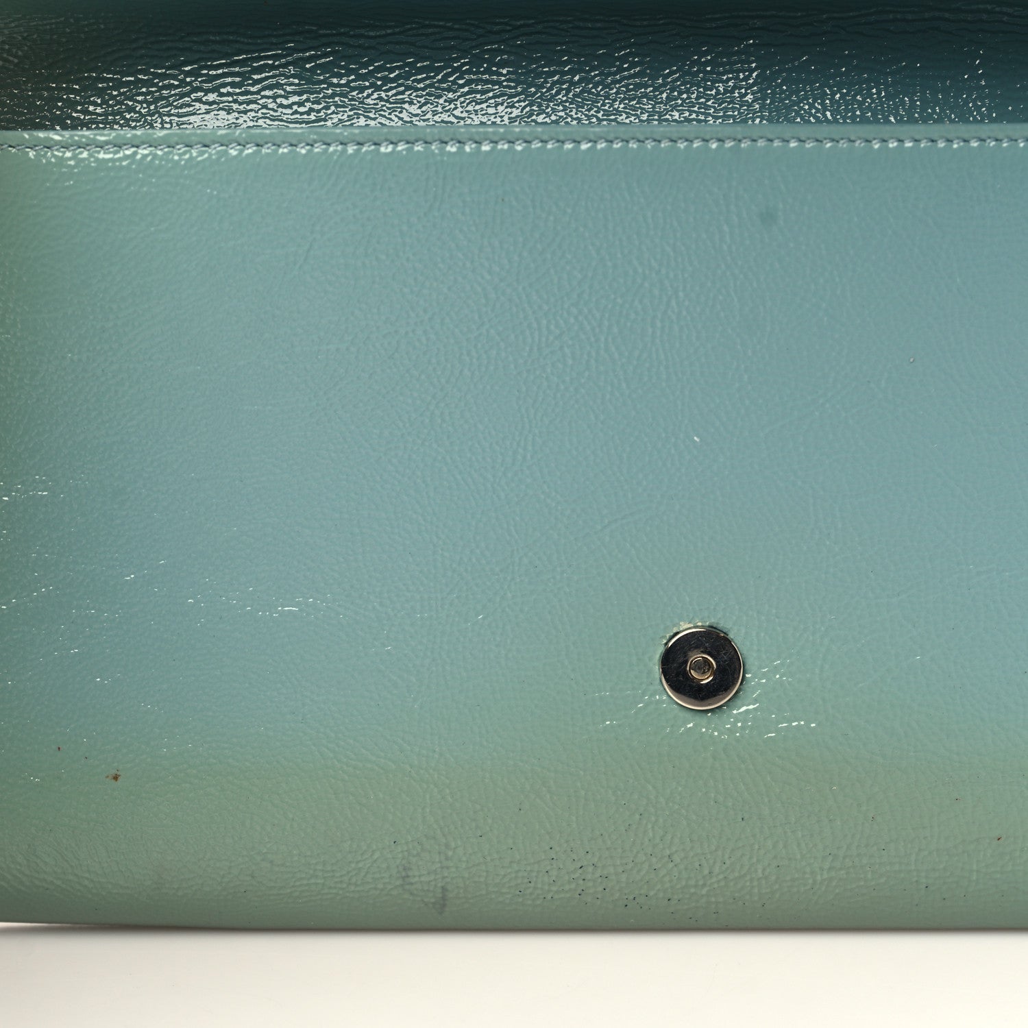 Saint Laurent Textured Patent Monogram Large Belle De Jour Clutch Turquoise 14 of 15